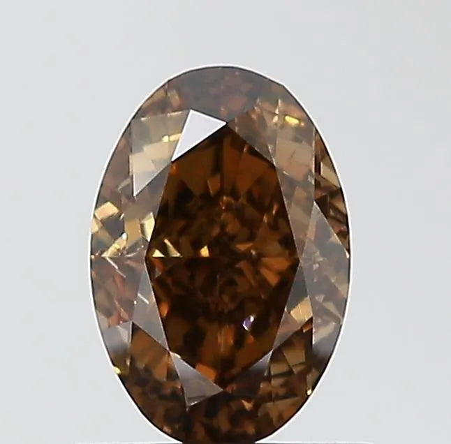 0.70ct Oval Natural Diamond (Colour Fancy Dark Brown, Clarity SI1, GIA Certified)