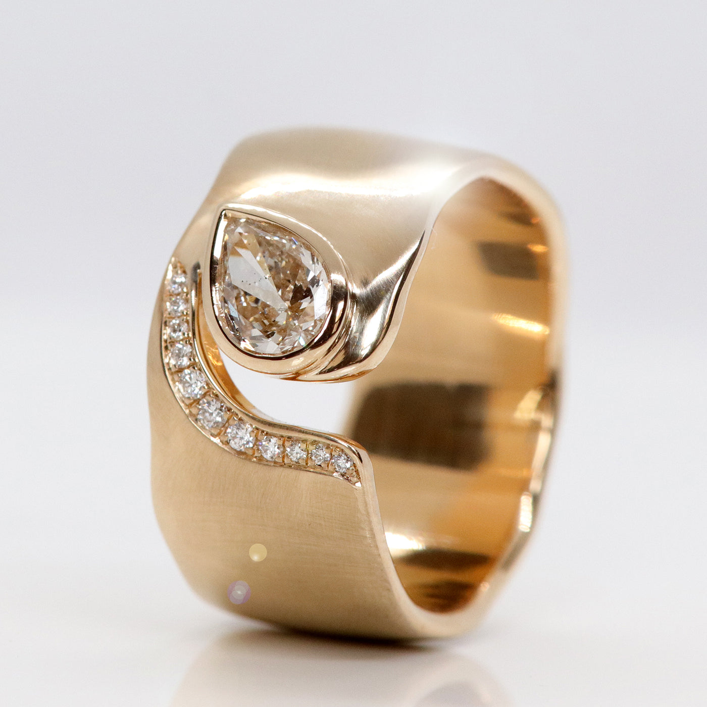 Fia Champagne Diamond Wide Ring