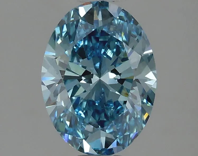 1.49ct Oval Lab Grown Diamond (Colour Fancy Vivid Blue, Clarity VVS2, IGI Certified)