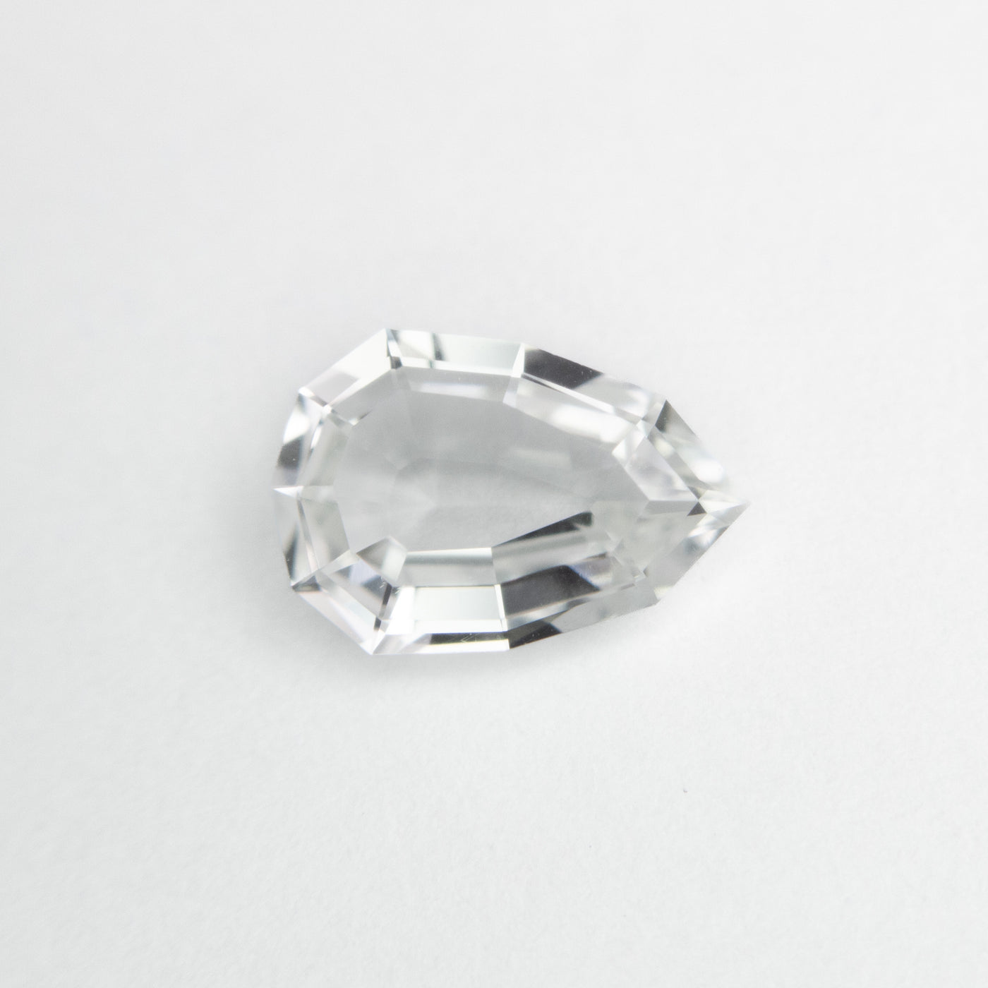 1.19ct White Geometric Pear Cut Sapphire
