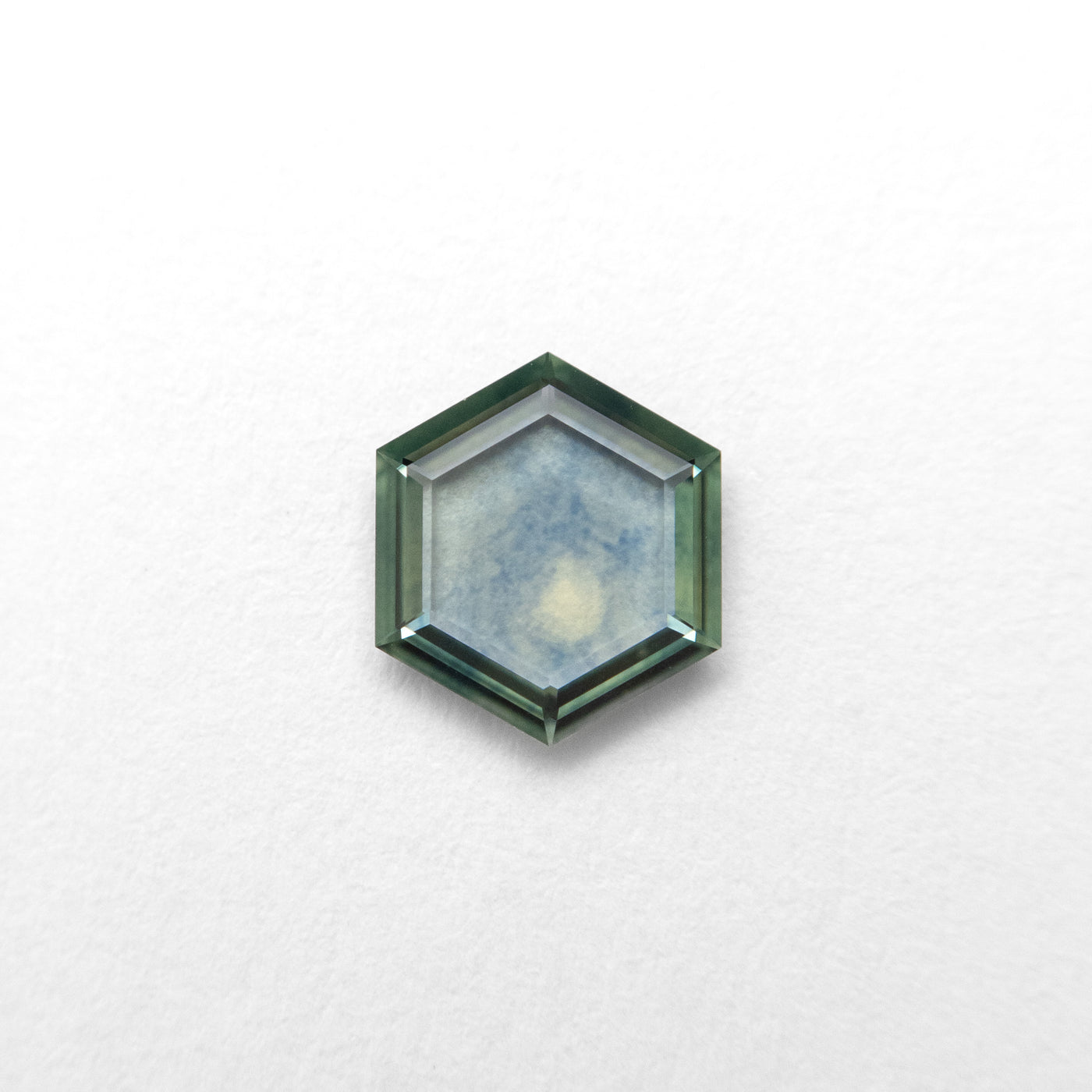0.53ct Teal Hexagon Portrait Cut Sapphire