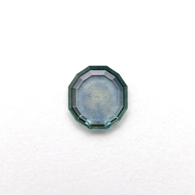 0.53ct Teal Geometric Oval Portrait Cut Sapphire