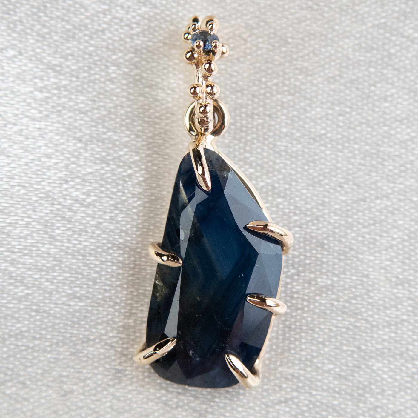 Blue Rosecut Sapphire Baleal Pendant