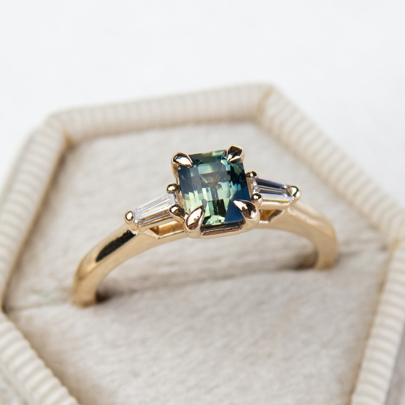 Radiant Sapphire & Diamond Ring