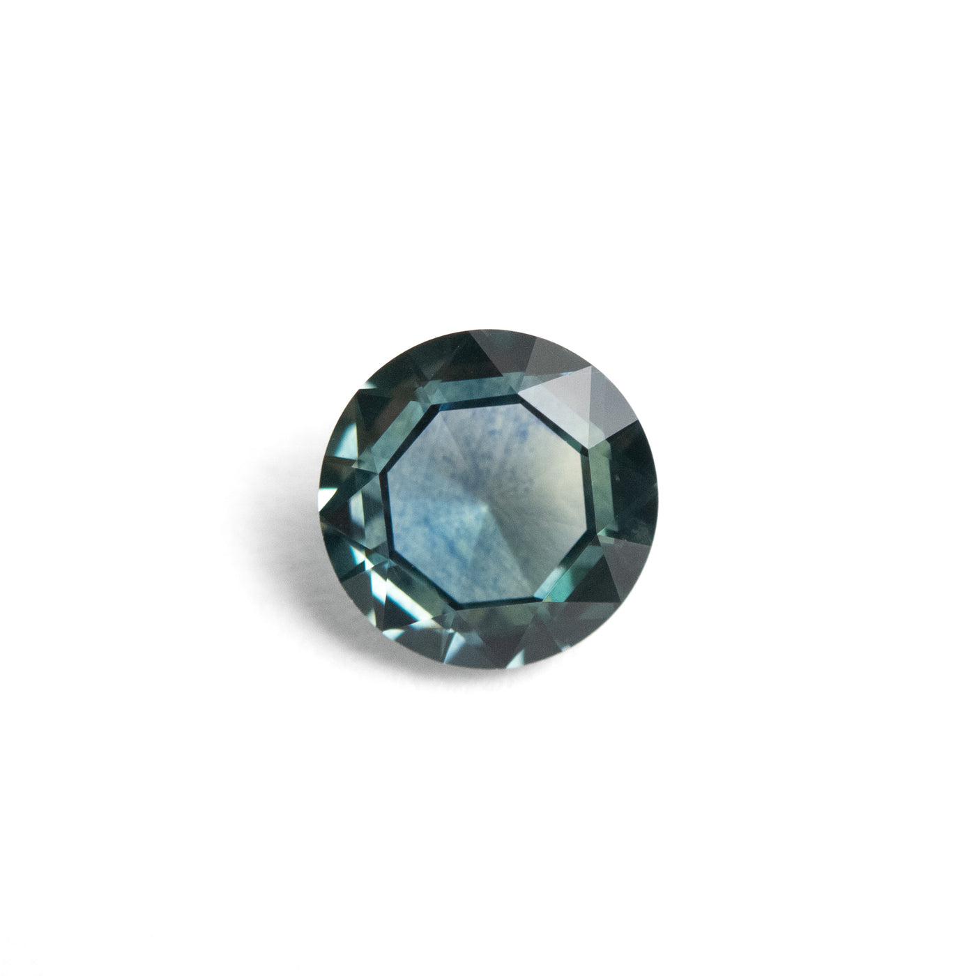 1.07ct Teal Round Double Cut Sapphire