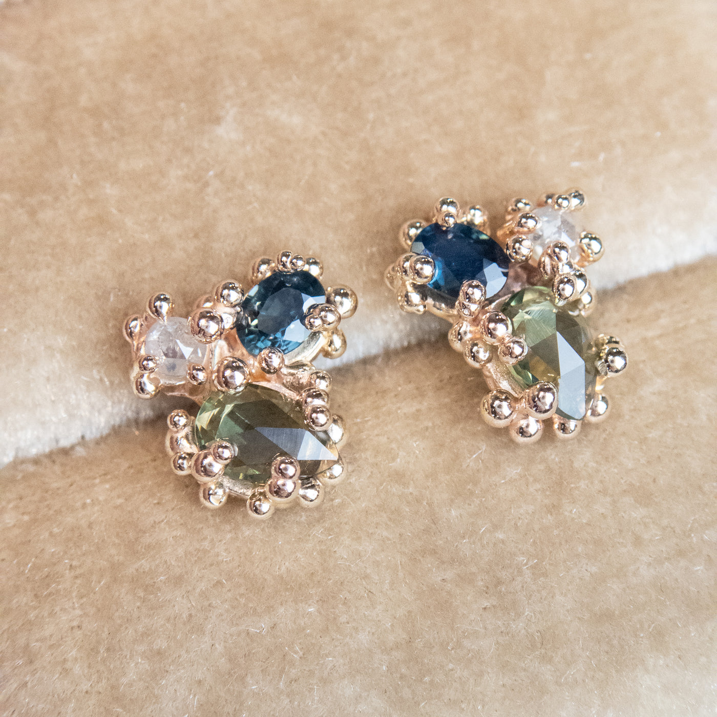 Sapphire Cluster Baleal Studs