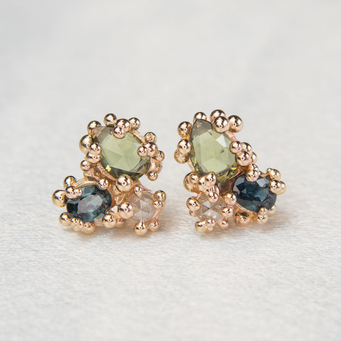 Sapphire Cluster Baleal Studs