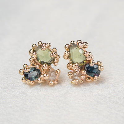 Sapphire Cluster Baleal Studs