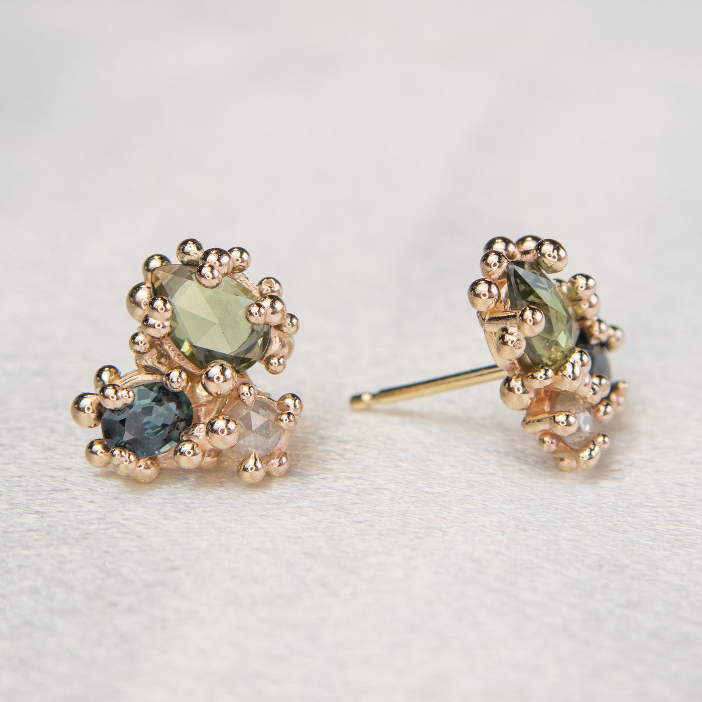 Sapphire Cluster Baleal Studs