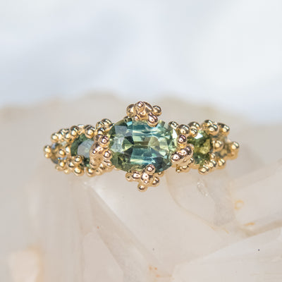 Green Sapphire Baleal 5-Stone Ring