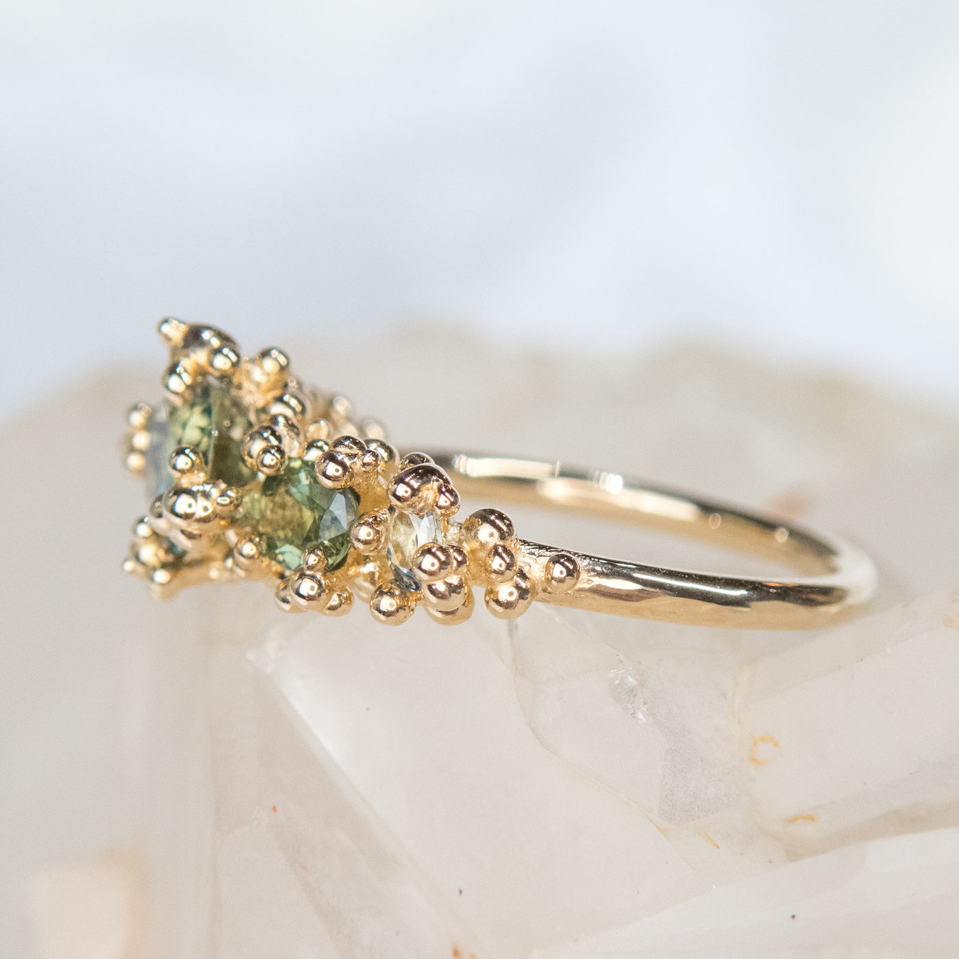 Green Sapphire Baleal 5-Stone Ring