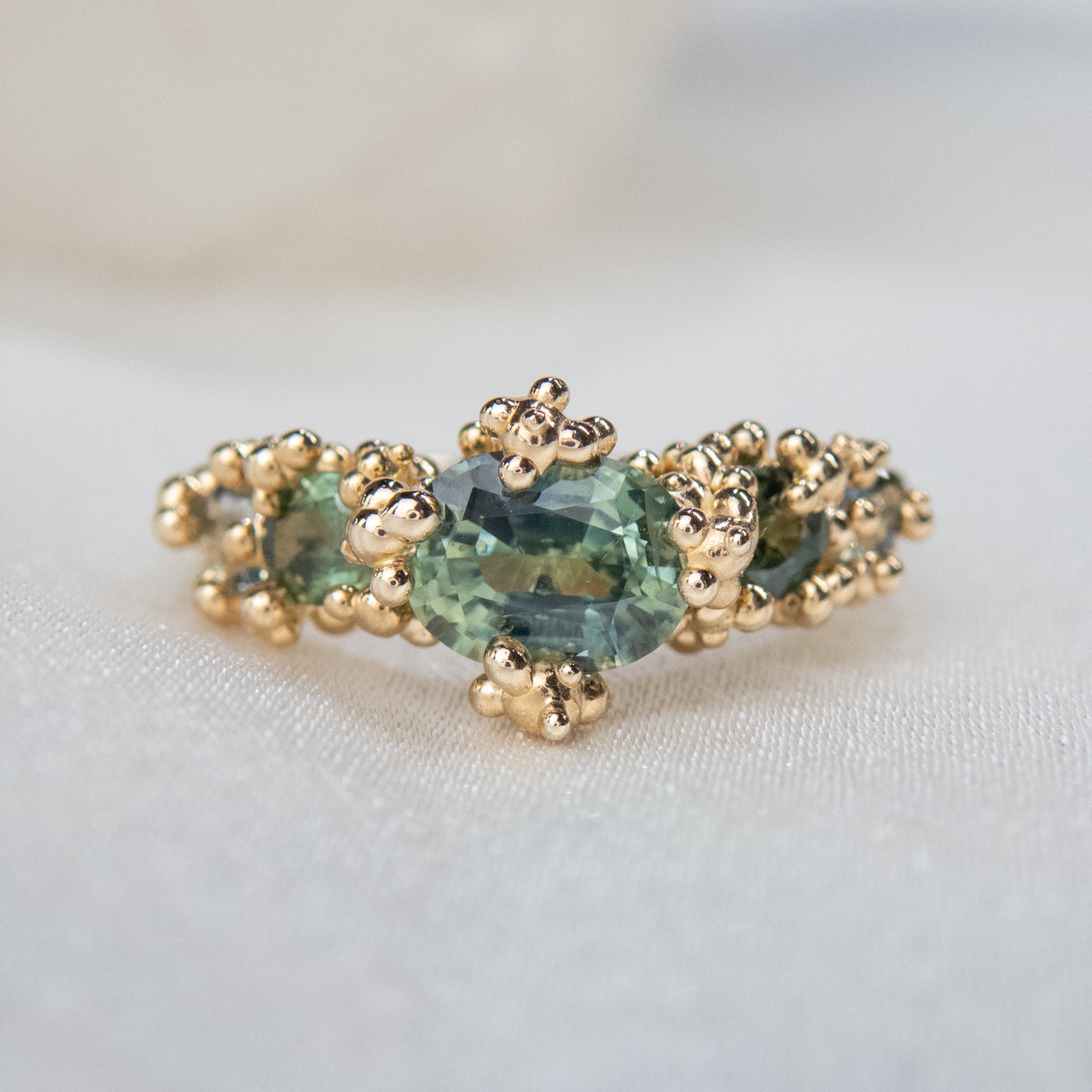 Green Sapphire Baleal 5-Stone Ring