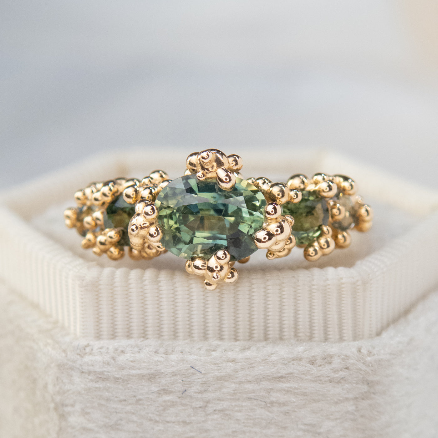 Green Sapphire Baleal 5-Stone Ring