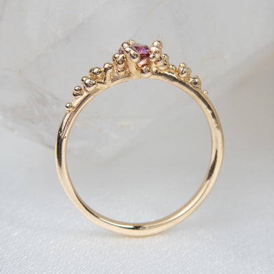 Rose Pink Sapphire Baleal Solitaire Ring