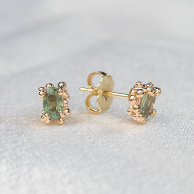 Green Sapphire Baleal Studs