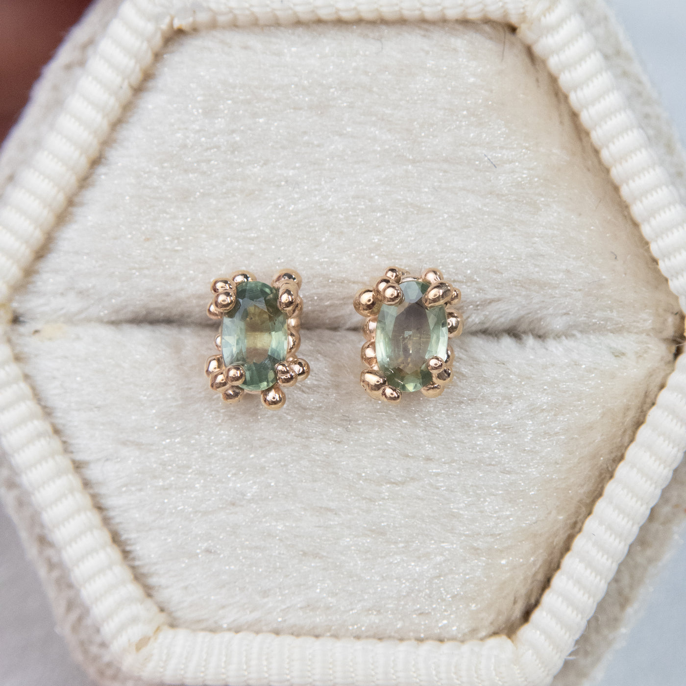 Green Sapphire Baleal Studs