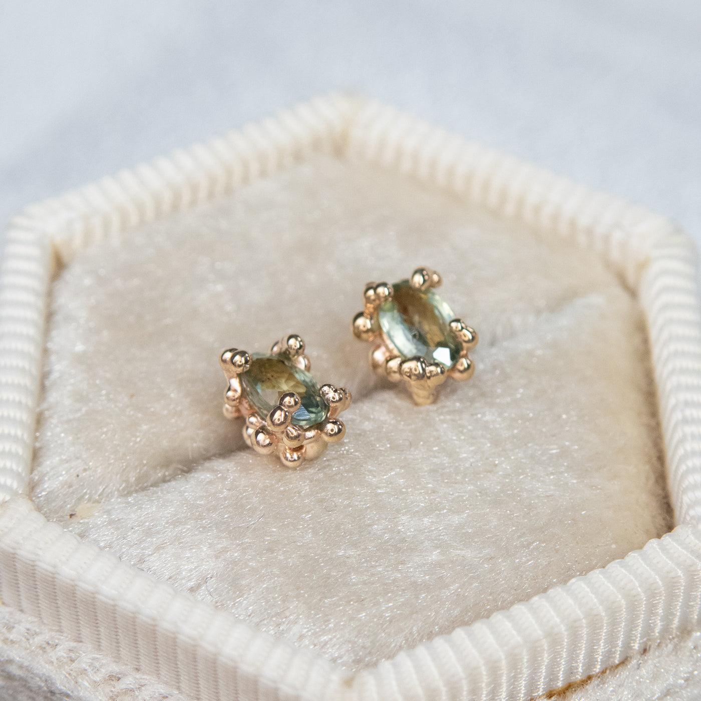 Green Sapphire Baleal Studs