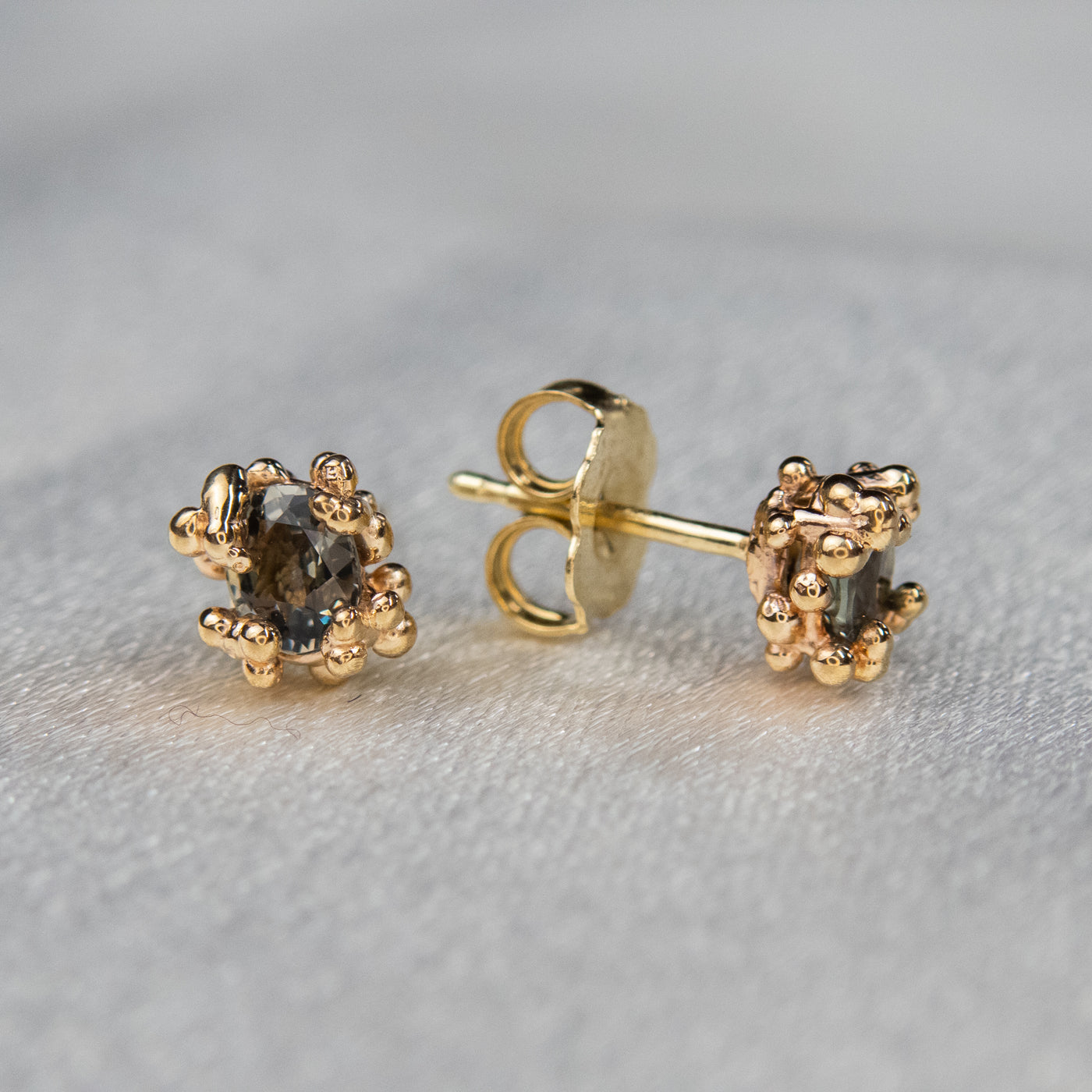 Pale Green Sapphire Baleal Studs