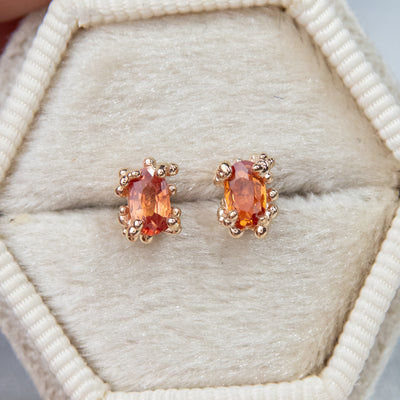 Orange Sapphire Baleal Studs