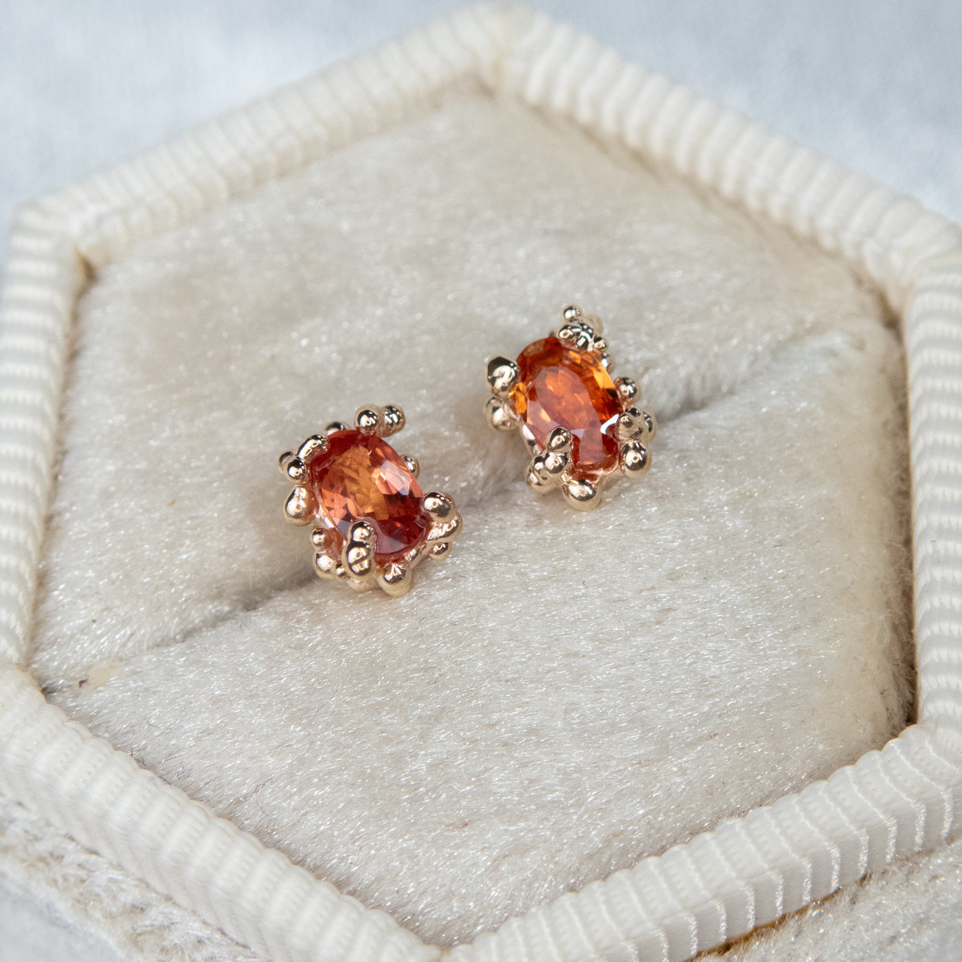 Orange Sapphire Baleal Studs