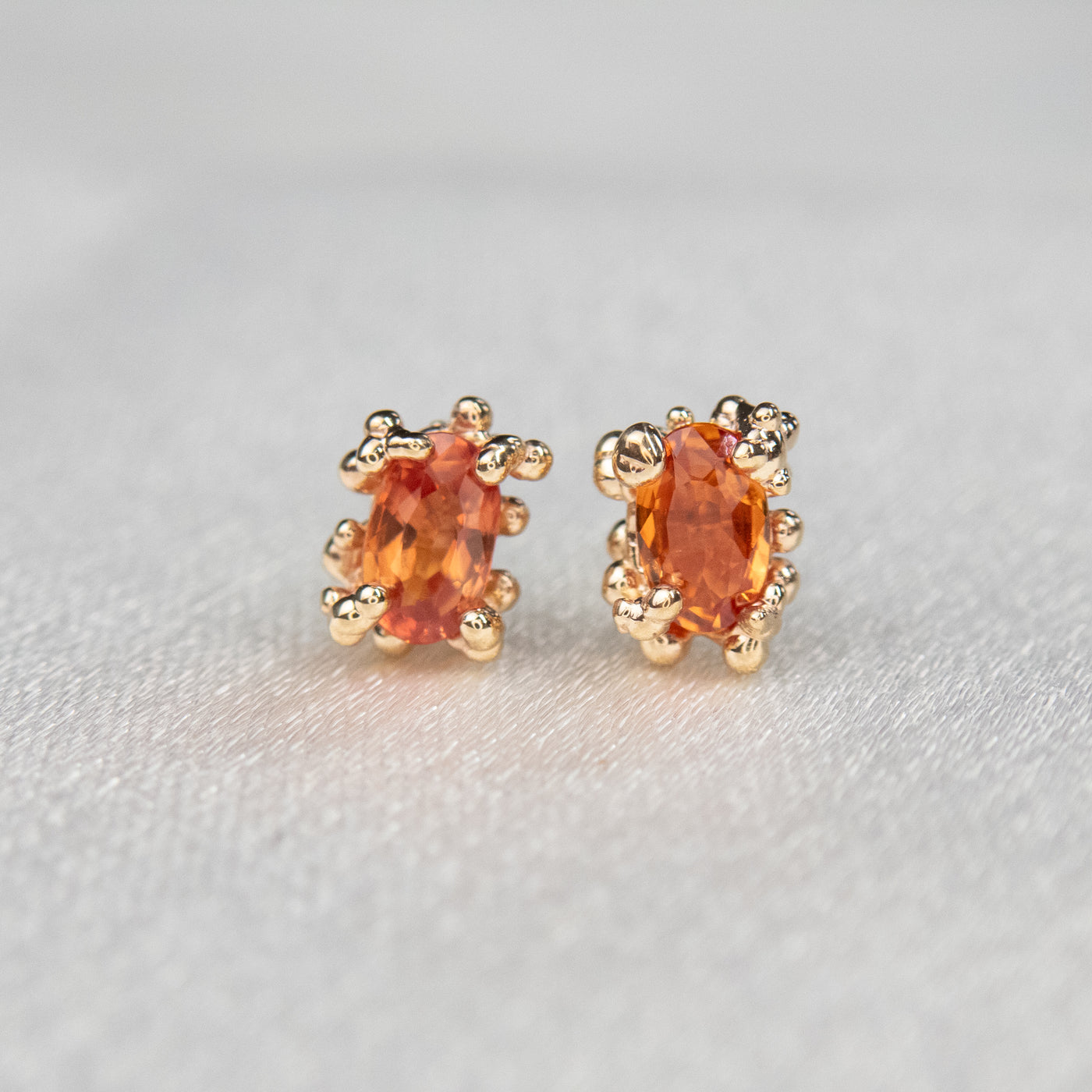 Orange Sapphire Baleal Studs