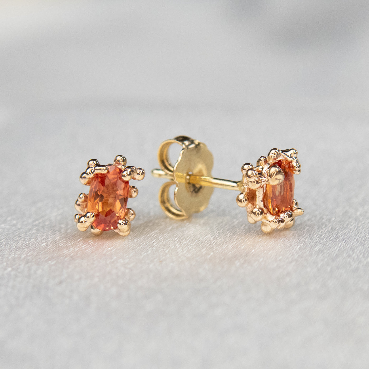 Orange Sapphire Baleal Studs