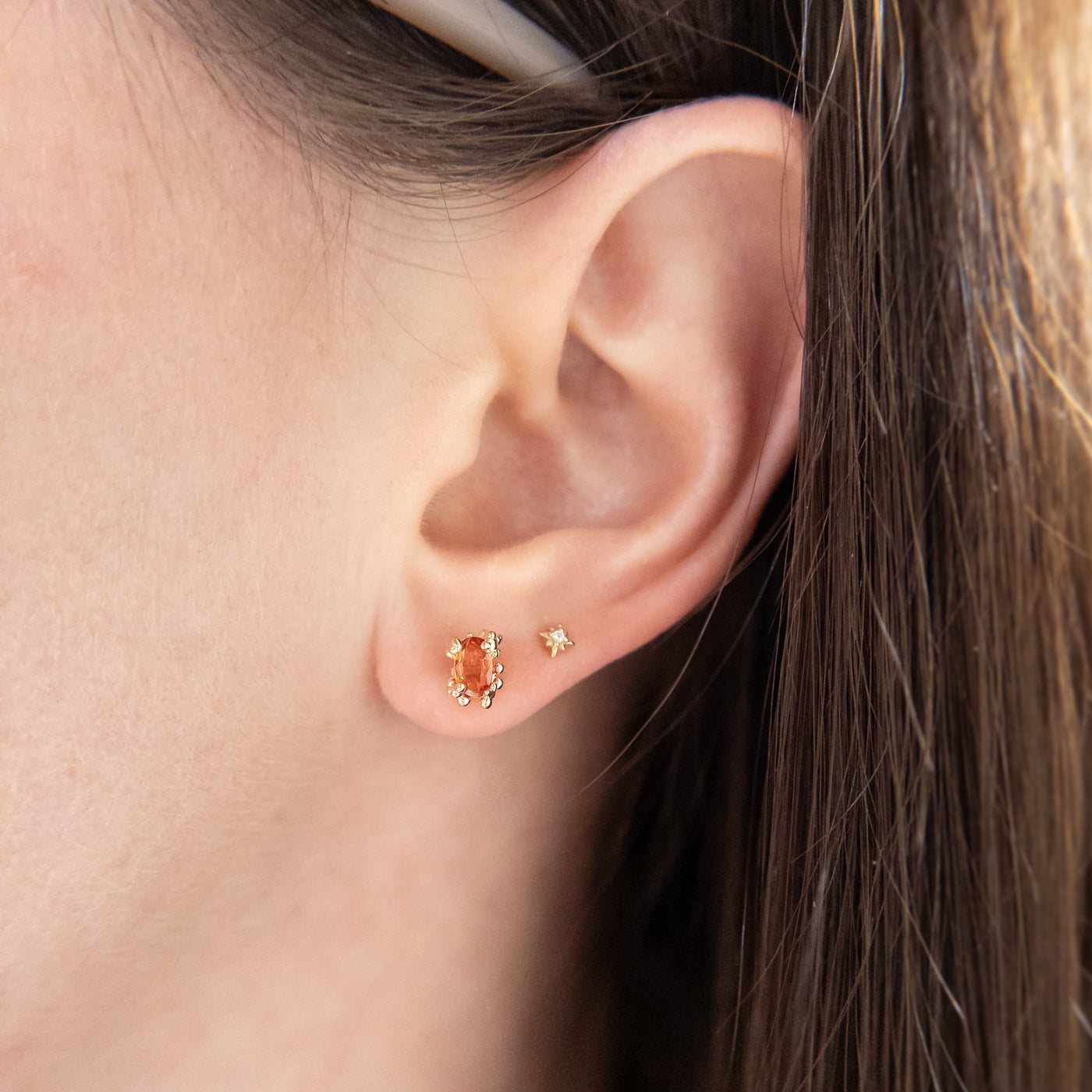 Orange Sapphire Baleal Studs