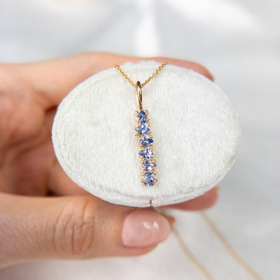 Light Blue Sapphire Bar Necklace