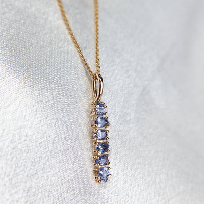 Light Blue Sapphire Bar Necklace