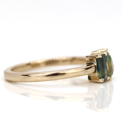 Toi et Moi Green Sapphire Ring
