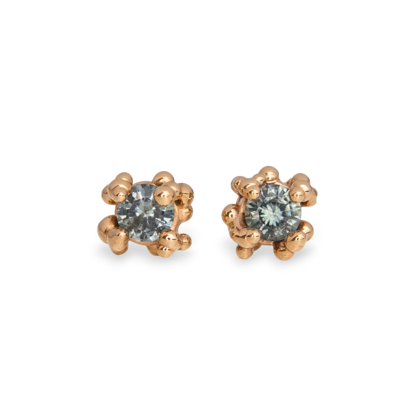 Light Teal Sapphire Baleal Studs