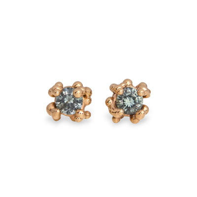 Light Teal Sapphire Baleal Studs