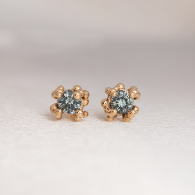 Light Teal Sapphire Baleal Studs