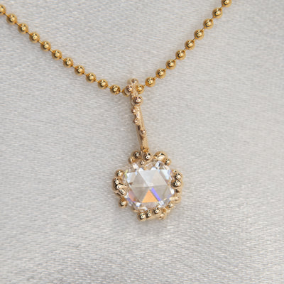 6mm Rosecut Moissanite Baleal Pendant