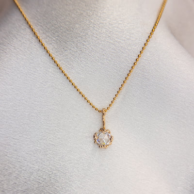 6mm Rosecut Moissanite Baleal Pendant