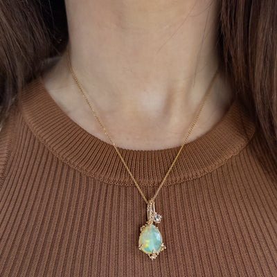 4mm Rosecut Moissanite Baleal Pendant