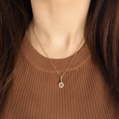 6mm Rosecut Moissanite Baleal Pendant