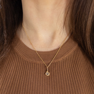 5mm Rosecut Moissanite Baleal Pendant