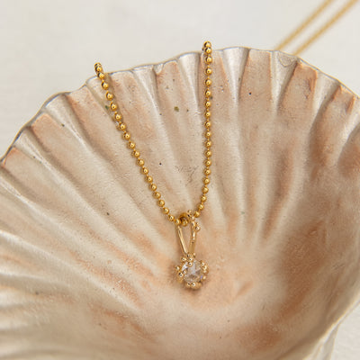 4mm Rosecut Moissanite Baleal Pendant