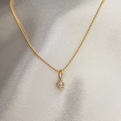 4mm Rosecut Moissanite Baleal Pendant
