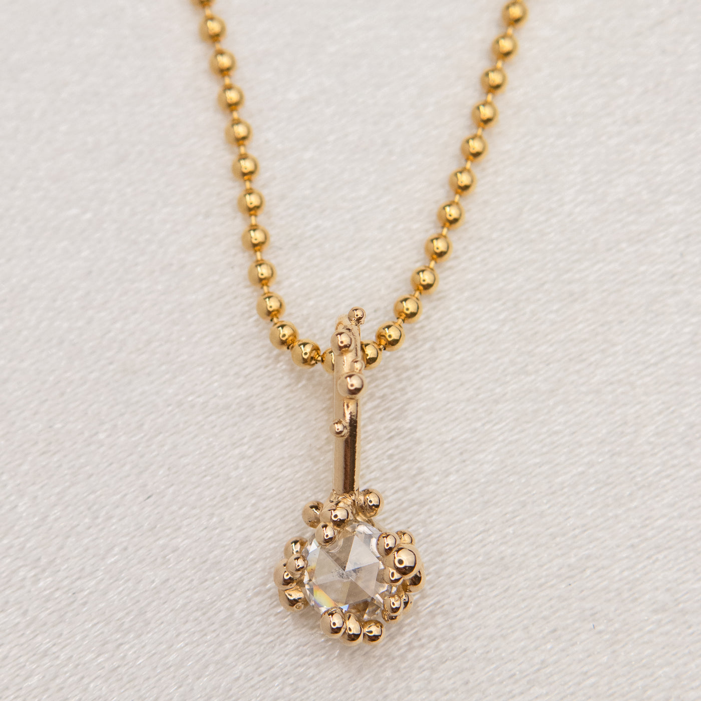 4mm Rosecut Moissanite Baleal Pendant