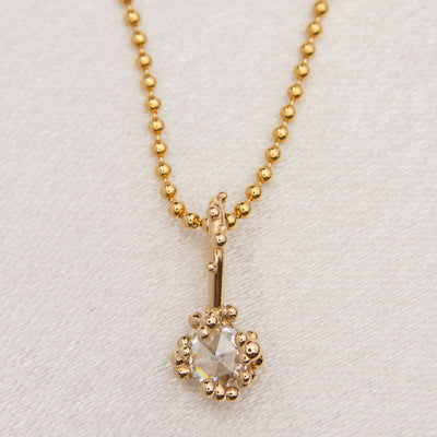 4mm Rosecut Moissanite Baleal Pendant