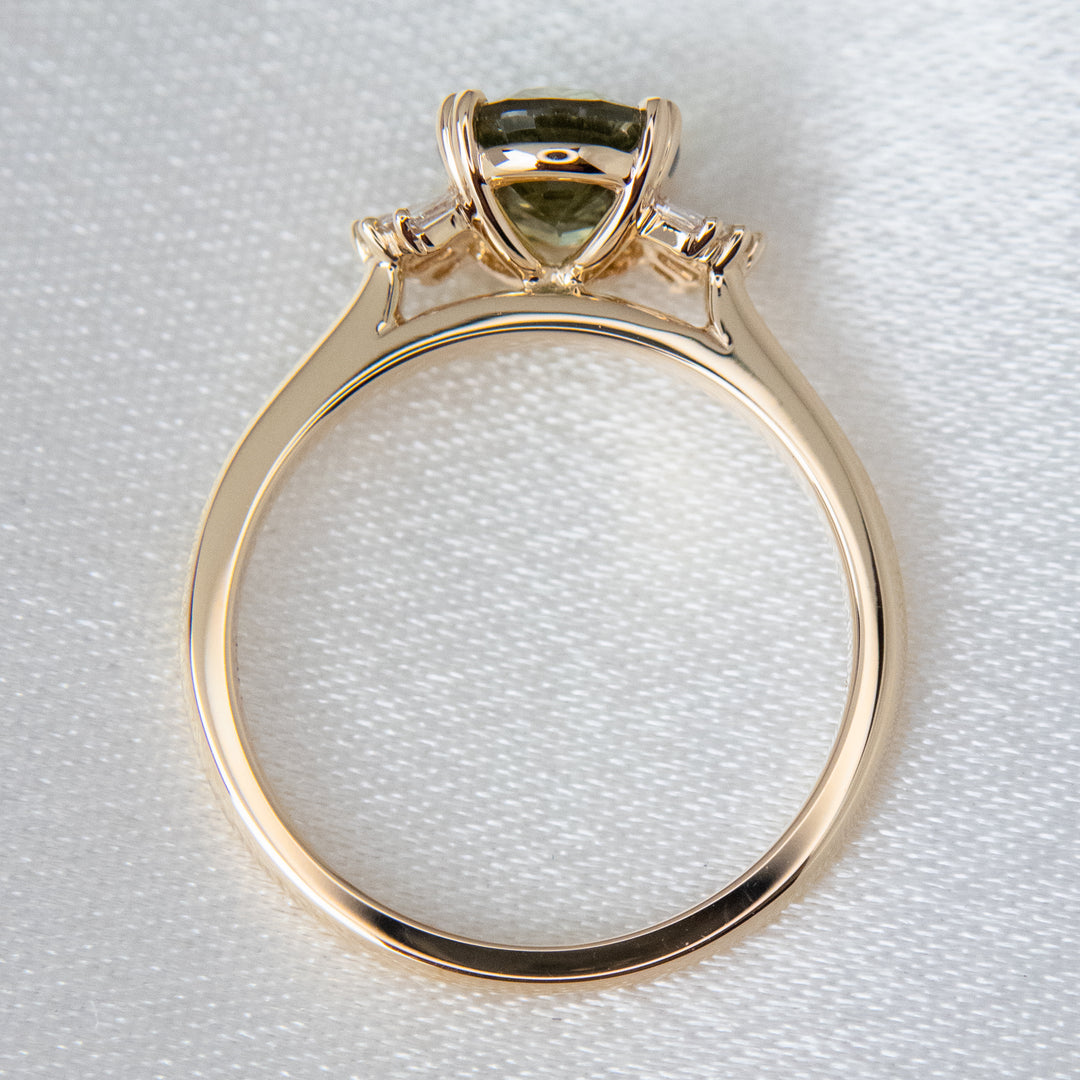 Silva Green Oval Sapphire & Diamond Ring – Meg Lizabet