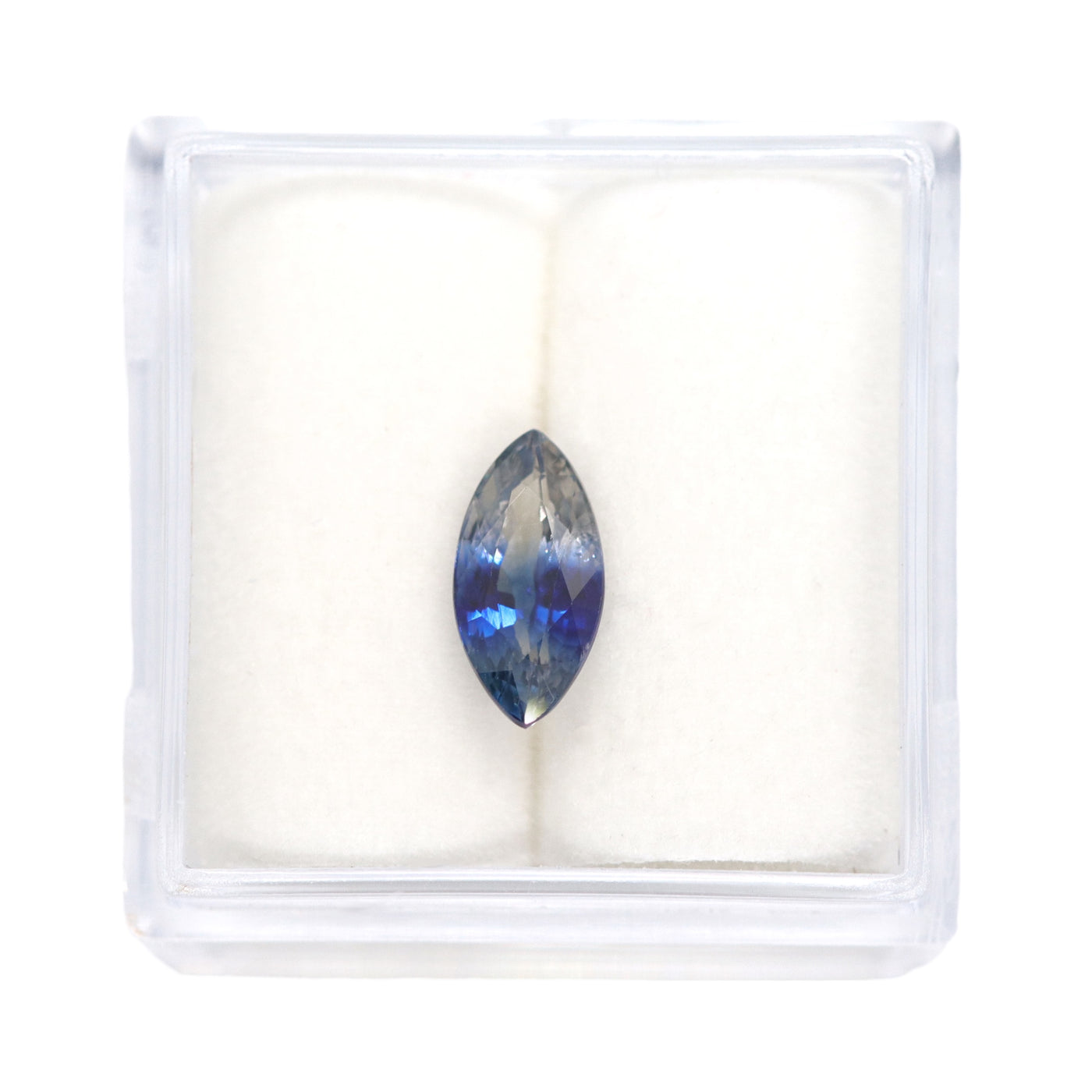 Bi-Colour Blue and Colourless Marquise Sapphire
