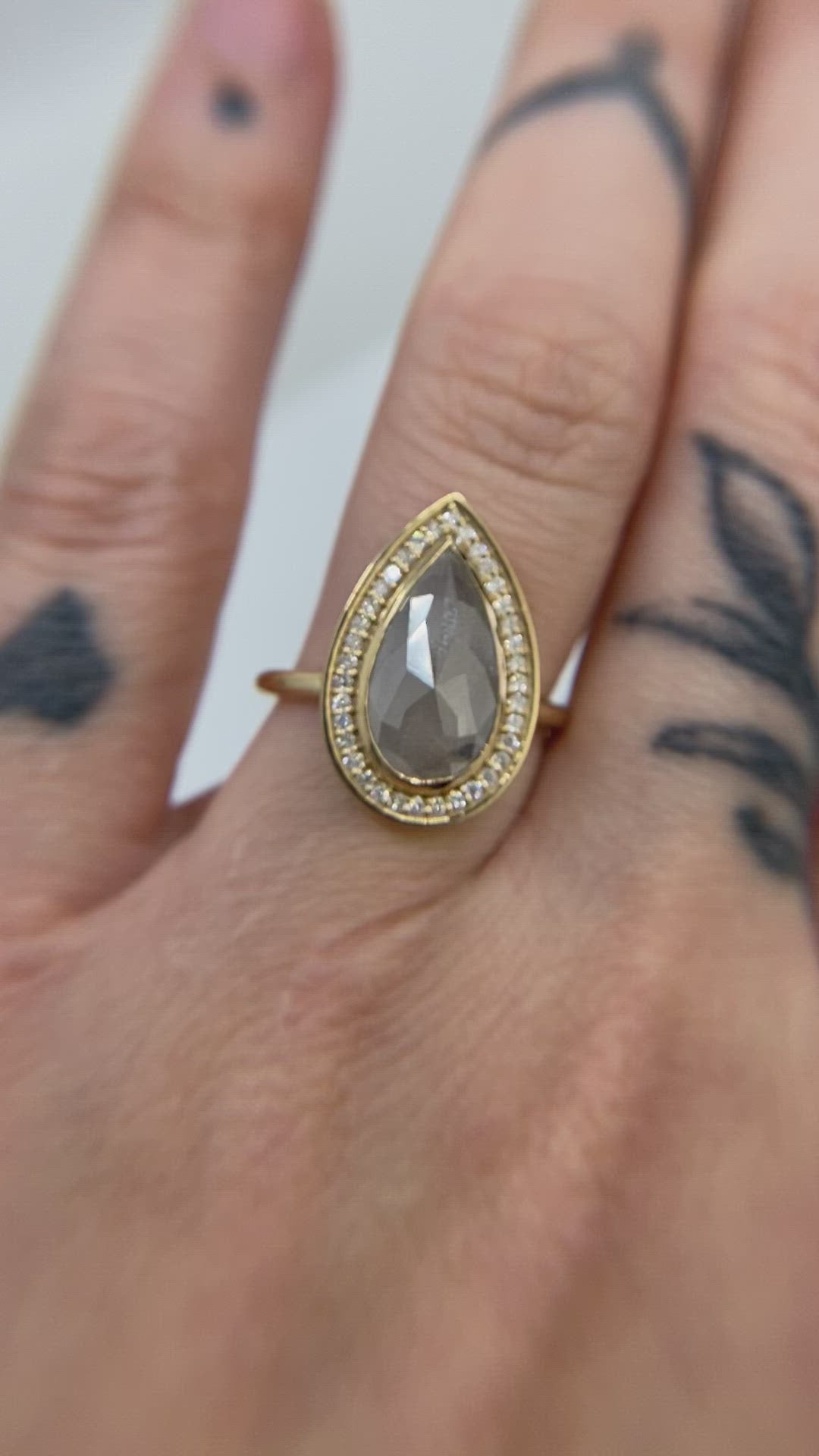 Amelie Grey Rose Cut Diamond Ring
