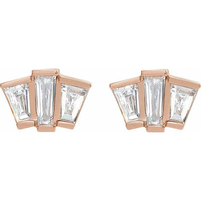 Diamond Fan Earrings