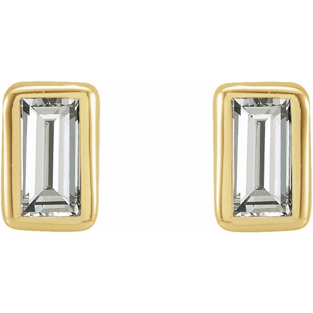 Baguette Diamond Bezel-Set Earrings