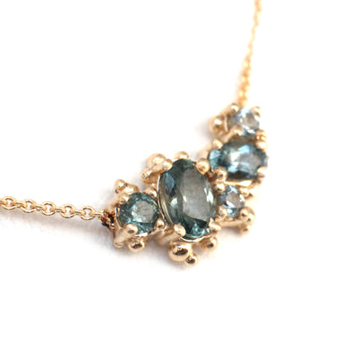 Montana Sapphire Cluster Necklace