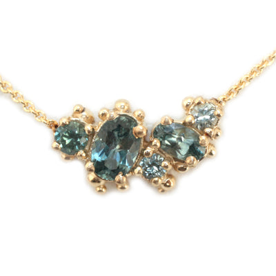 Montana Sapphire Cluster Necklace