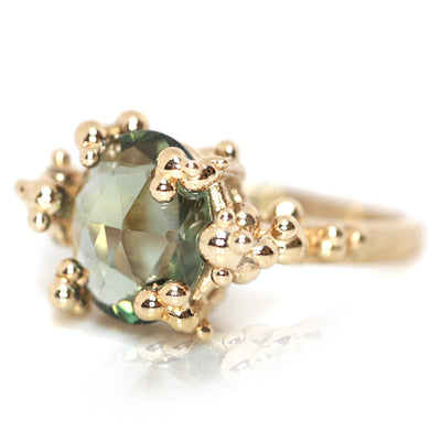 Green Rose Cut Sapphire Baleal Ring